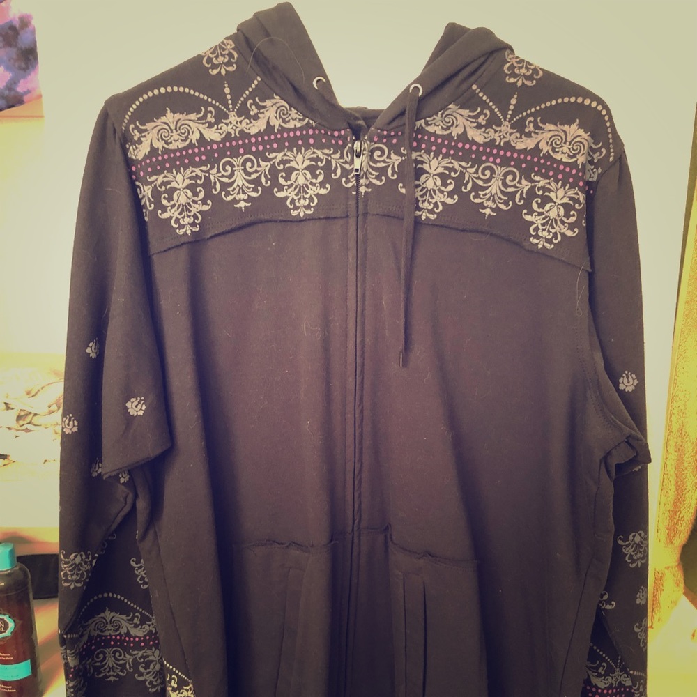 Black decorative hoodie